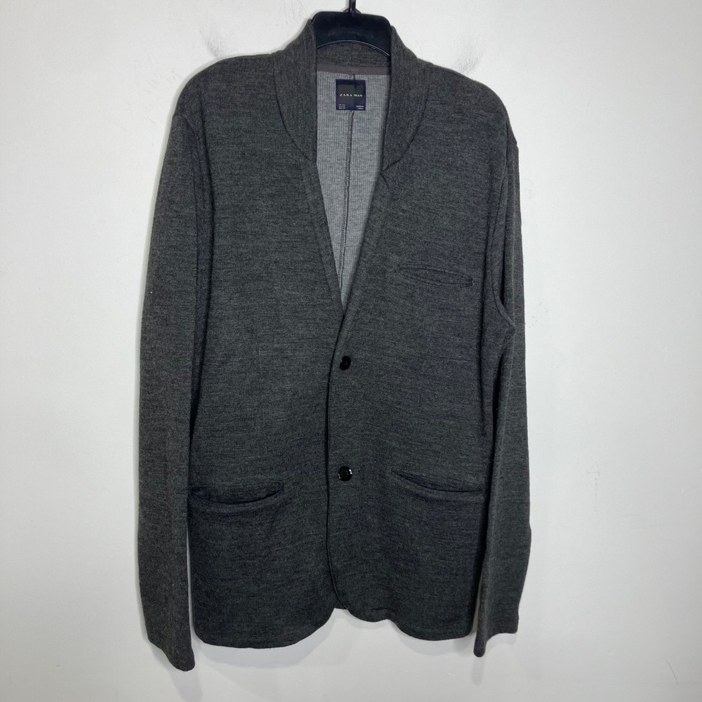 Zara man gray soft blazer size XXL business‎ casual preppy dark academia trendy